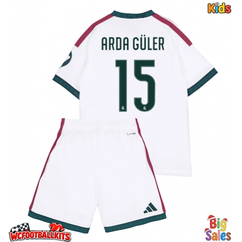 Real Madrid Arda Guler #15 Replica Home Stadium Kit for Kids 2026-27 Short Sleeve (+ pants)